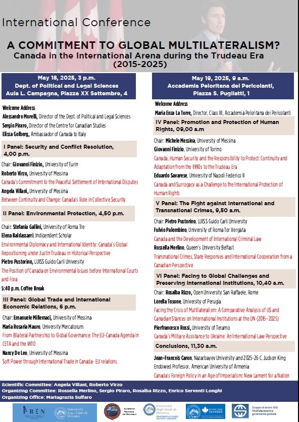 International Conference A COMMITMENT TO GLOBAL MULTILATERALISM? Canada in the International Arena during the Trudeau Era (2015-2025)